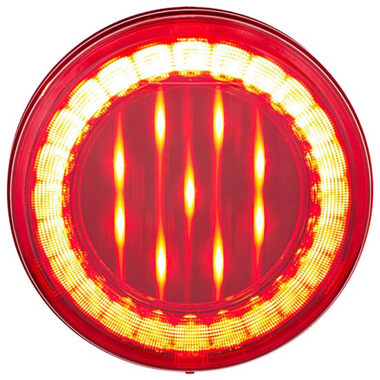4 Inch Round 33 LED X Series S/T/T Light - Red LED/ Red Lens
