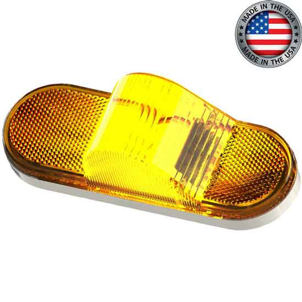 Oval Mid Turn LED Light Amber 15 Diodes