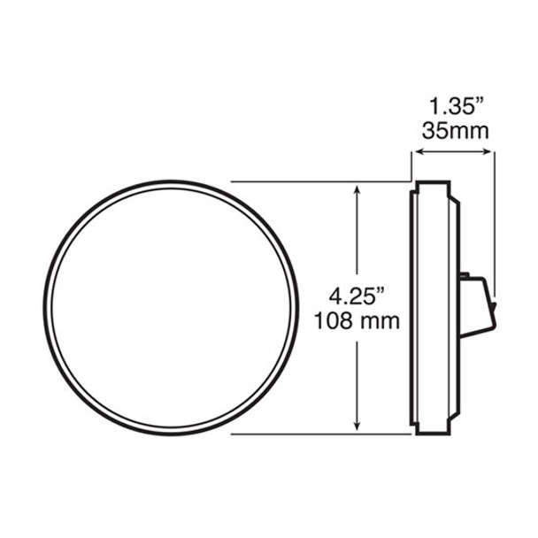 4 Inch Round 7 Diode LumenX White LED Stop, Tail & Turn Light Red Lens