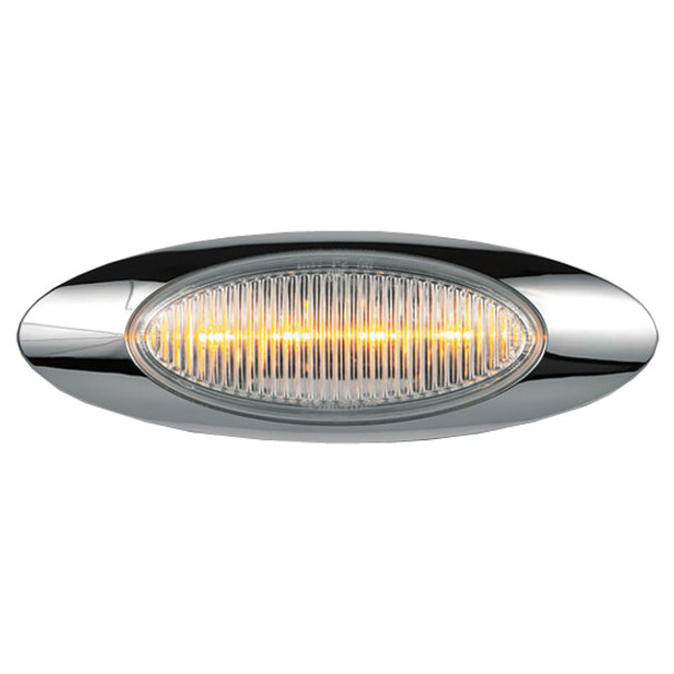 4 LED M1 Millennium Marker Light W/ Chrome Bezel - Amber LED/ Clear Lens