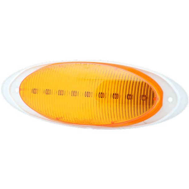 6 LED Oval M4 Marker & Clearance Light W/ Surface Mount - Amber LED/ Amber Lens