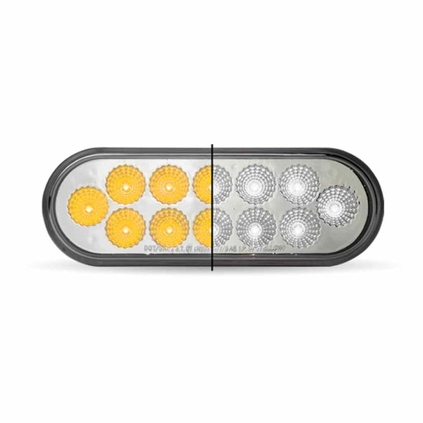12 Diode Oval Dual Revolution LED Amber & White Turn & Back-Up Light