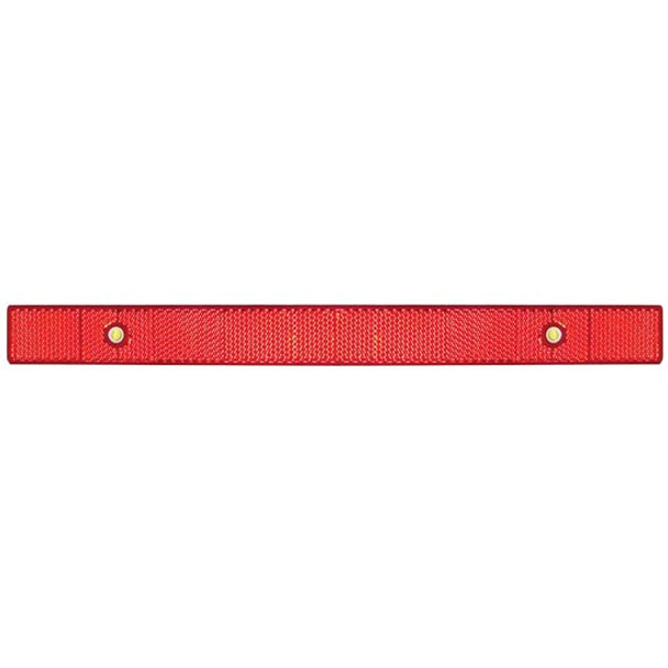 Red Reflector Quick Mount 12 Inch X 1 3/32 Inch, W/ 2 Mounting Holes