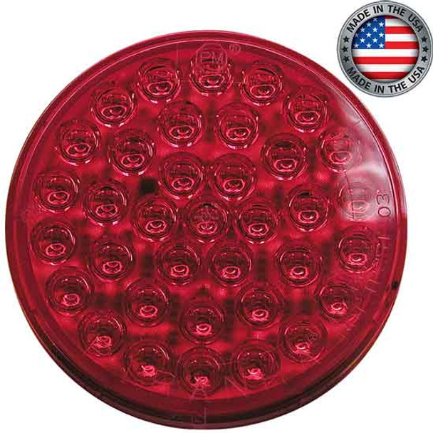 4 Inch Round 36 Diode Red LED 417 Stop, Turn & Tail Light W/ Plug
