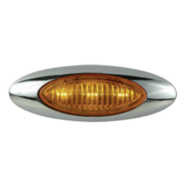 3 LED M5 Millennium Series Marker Light W/ Chrome Bezel - Amber LED/ Amber Lens