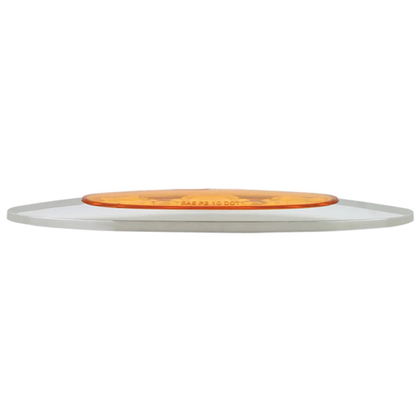 6 5/8 Inch Oval Ultra Thin Spyder Y2k 7 Diode Light W/ Chrome Bezel - Amber LED / Amber Lens