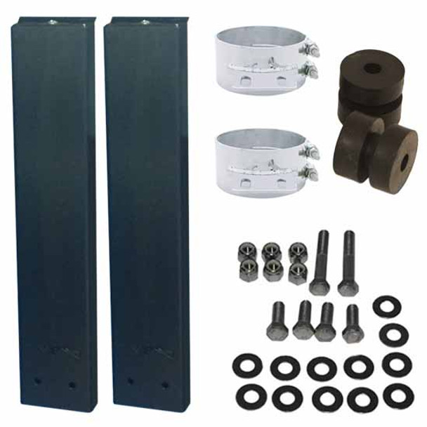 BESTfit Y-Pipe Hanger Black Steel 6 Inch Kit  For Long Drop Elbow Peterbilt 378, 379, 389 Glider