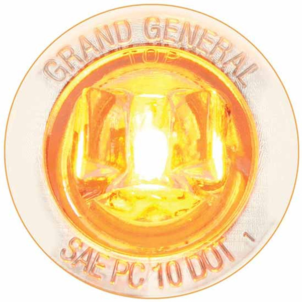 1 Inch Mini Amber LED Clear Bowtie Lens Push/Screw-In Wide Angle Marker Light