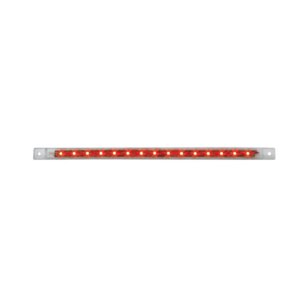 12 Inch 15 Diode Ultra Thin LED Red Light Bar Clear Lens