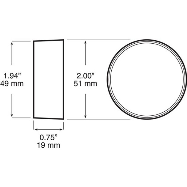 2 Inch Round LED Amber Auxiliary Tunnel Lights W/ 3D Illusion