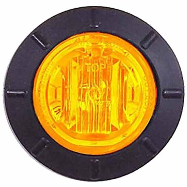 1.25 Inch Bulkhead Light, Grommet Mount - Amber LED / Clear Lens