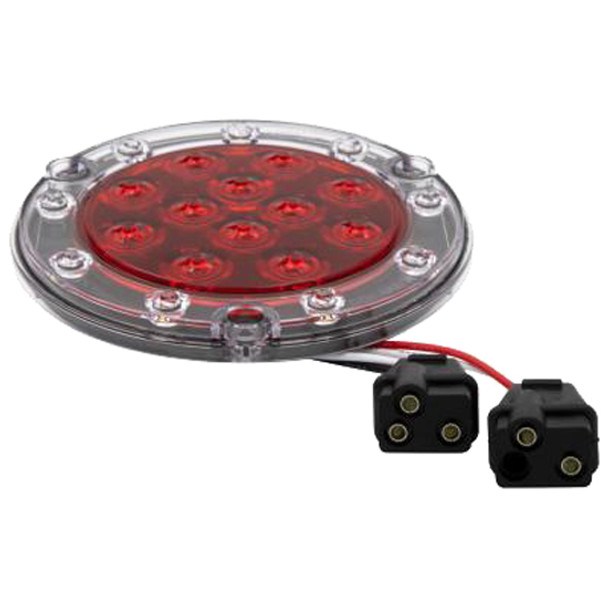 4 Inch Ultra Thin Round Red Stop, Turn & Tail Light & White Back-Up LED Light