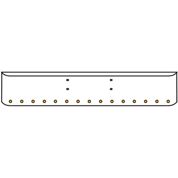 20 Inch Chrome Texas Rolled End Bumper Kit W/ Bolt Holes And 15 Round 2 Inch Amber-Clear Chrome Lights For Western Star Constellation, Heritage 20 Inch Chrome Texas Rolled End Bumper Kit W/ Bolt Holes And 15 Round 2 Inch Amber-Clear Chrome Lights For Western Star Constellation, Heritage