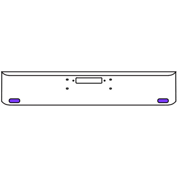 20 Inch Chrome Texas Rolled End Bumper Kit W/ Center Tow Hole And 2 Oval Amber-Purple Dual Revolution Lights With Visors For Western Star Constellation, Heritage 20 Inch Chrome Texas Rolled End Bumper Kit W/ Center Tow Hole And 2 Oval Amber-Purple Dual Revolution Lights With Visors For Western Star Constellation, Heritage