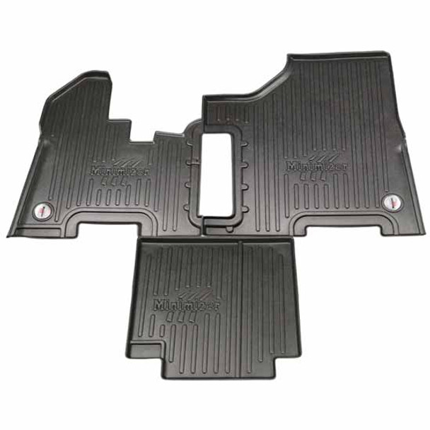 Minimizer Black Floor Mat 3 Piece Set For Peterbilt 1987 - 04/2004