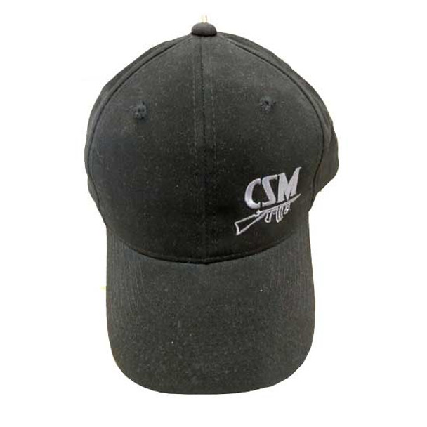 CSM Black Offset Logo Trucker Hat With Velcro Strap