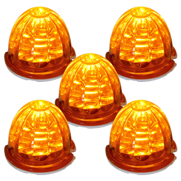 Legendary Glass 3-1/2 Inch Watermelon Amber-Amber LED Light W/O Bezel-5 Pack