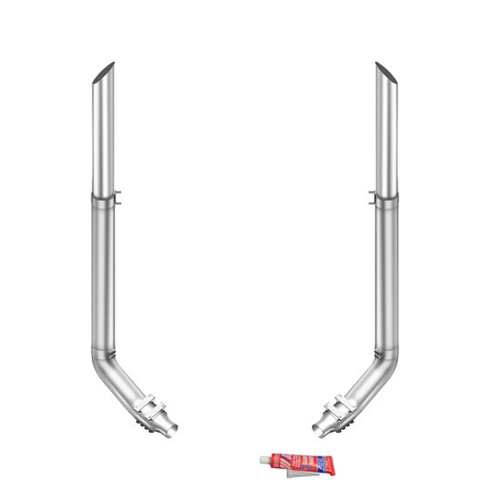Lincoln Chrome 7-5 X 108 Inch Exhaust Kit With Miter Stacks & KW1270 Elbows