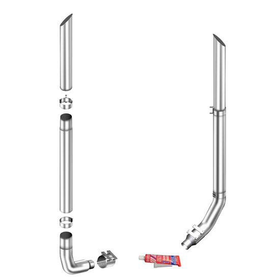 Lincoln Chrome 8-5 X 108 Inch Exhaust Kit With Miter Stacks & KW8615 Elbows