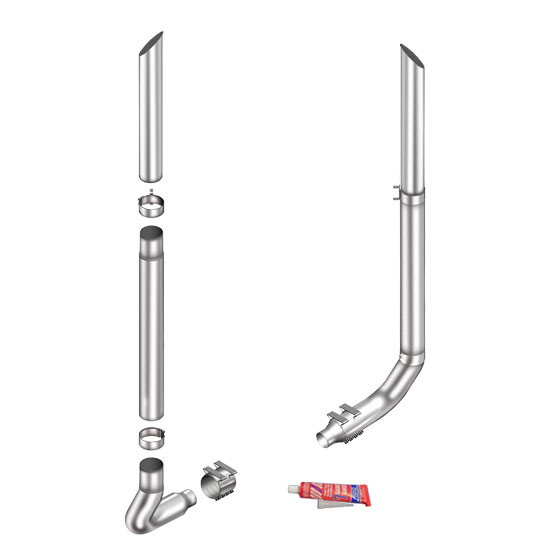 Lincoln Chrome 8-5 X 108 Inch Exhaust Kit With Miter Stacks & KW1271 Elbows