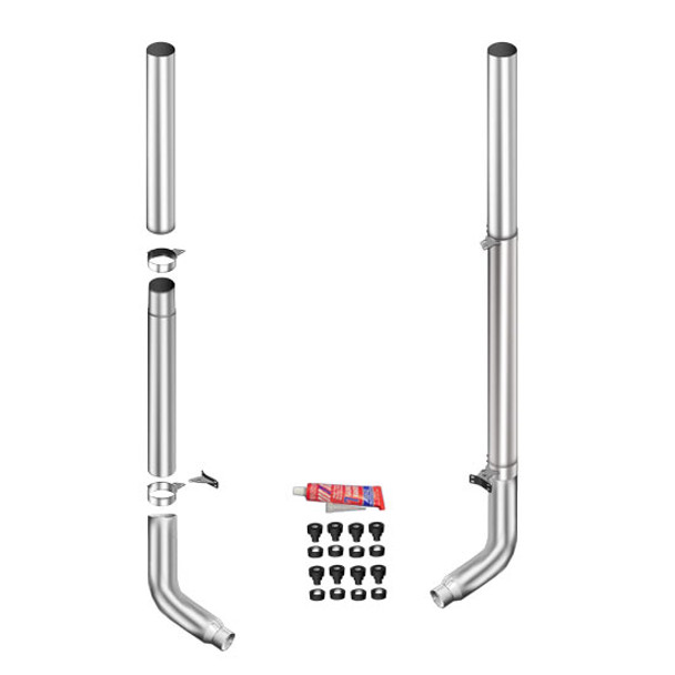 Lincoln Chrome 6 X 114 Inch Exhaust Kit W/ Flat Top Stacks & OE Style Elbows