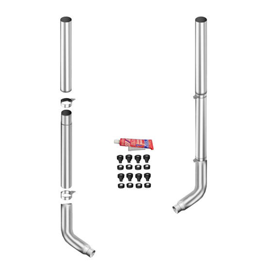 Lincoln Chrome 6-5 X 102 Inch Exhaust Kit W/ Flat Top Stacks & OE Style Elbow