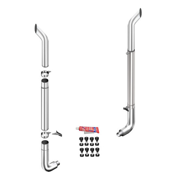 Lincoln Chrome 8-5 X 102 Inch Exhaust Kit W/ Bull Hauler Stacks & Long Drop Elbows
