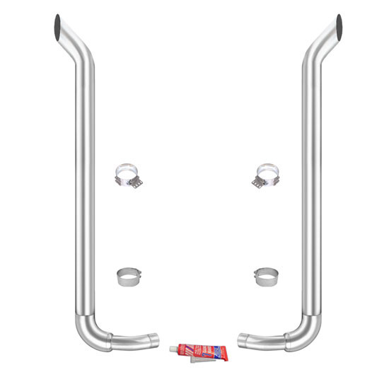 Lincoln Chrome 6-5 X 108 Inch Exhaust Kit With Bull Hauler Stacks & K180-14764 Elbows