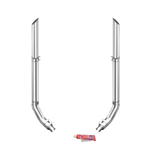 Lincoln Chrome 6-5 X 96 Inch Exhaust Kit With Miter Stacks & K180-18615 Elbows Lincoln Chrome 6-5 X 96 Inch Exhaust Kit With Miter Stacks & K180-18615 Elbows