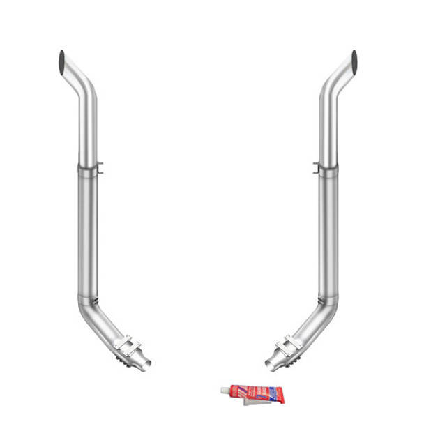 Lincoln Chrome 6-5 X 96 Inch Exhaust Kit With Bull Hauler Stacks & M66-1270 Elbows