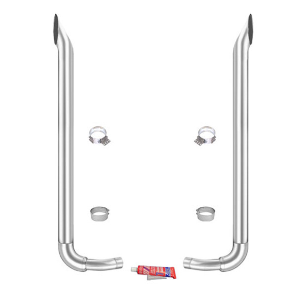 Lincoln Chrome 7-5 X 114 Inch Exhaust Kit With Short 30 Stacks & K180-14764 Elbows