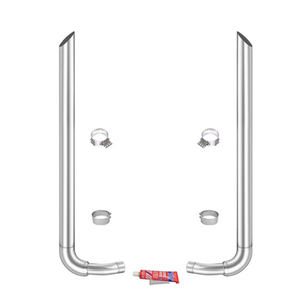 Lincoln Chrome 7-5 X 96 Inch Exhaust Kit With Miter Stacks & K180-14764 Elbows