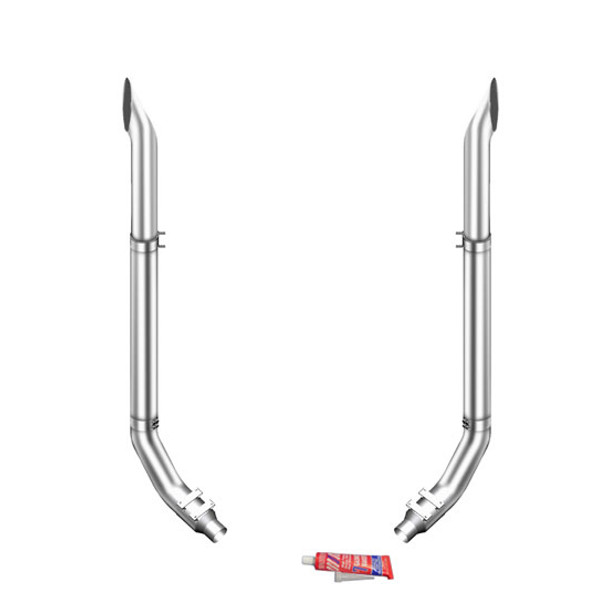 Lincoln Chrome 7-5 X 96 Inch Exhaust Kit With Short 30 Stacks & K180-18615 Elbows