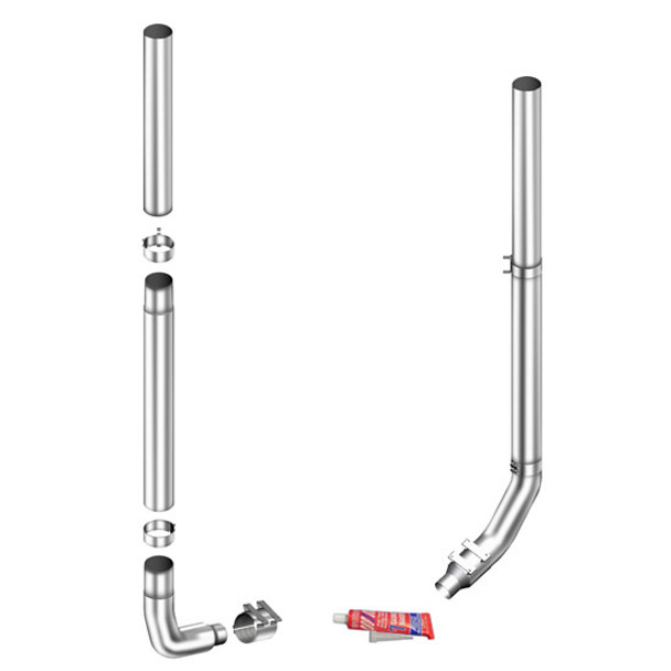 Lincoln Chrome 8-5 X 108 Inch Exhaust Kit With Flat Top Stacks & K180-18615 Elbows