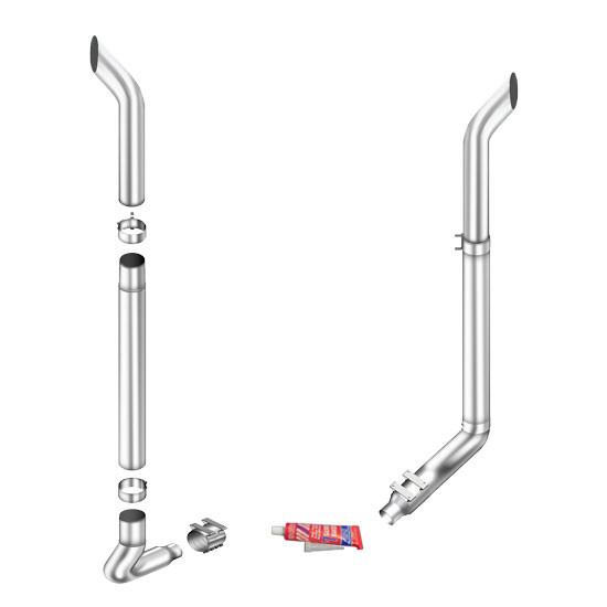 Lincoln Chrome 8-5 X 114 Inch Exhaust Kit With Bull Hauler Stacks & K180-18616 Elbows