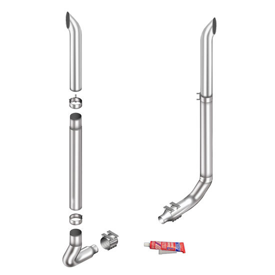 Lincoln Chrome 8-5 X 96 Inch Exhaust Kit With West Coast Turnout Stacks & M66-1271 Elbows