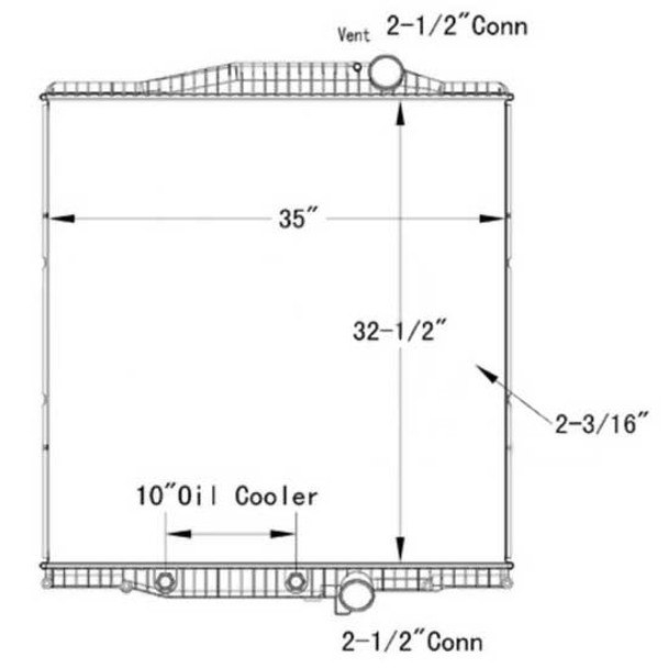 BESTfit Plastic Aluminum Radiator 32.5 X 35 Inch For Mack CXP