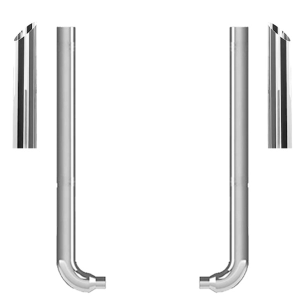 Western Star Lowmax Daycab 2002-2006 7 X 52 Inch Quiet Spool & Picket XL Exhaust Kit W/ 36 Inch Miter Stacks