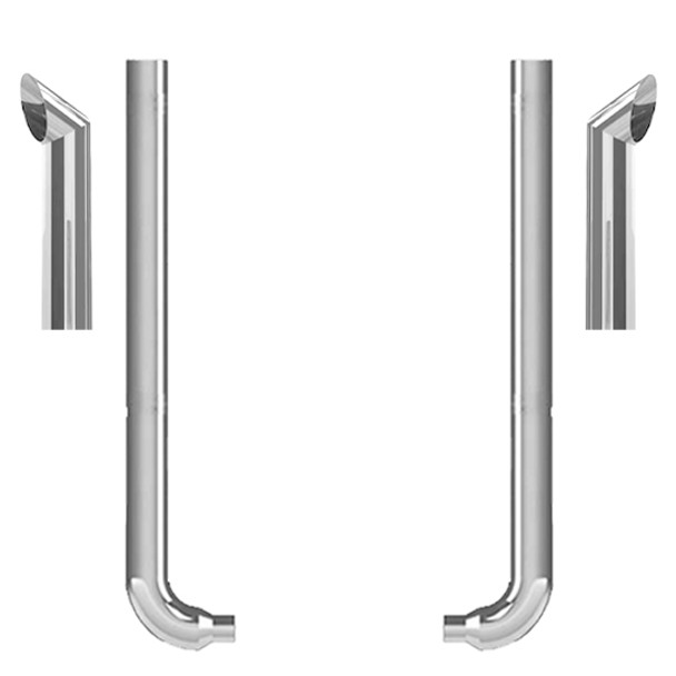 Western Star Lowmax Daycab 2002-2006 8 X 52 Inch Quiet Spool & Picket XL Exhaust Kit W/ 60 Inch Chiino Stacks