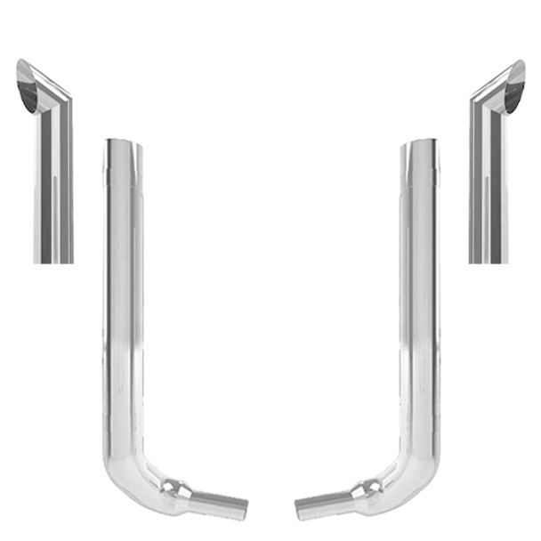 Kenworth W900L 5 X 52 Inch Spool & 45 Inch Box Step Elbow Exhaust Kit W/ 54 Inch Chino Stacks