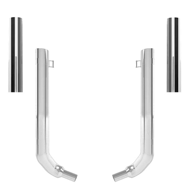Kenworth W900L 1982-2024 6-5 X 52 Inch Spool & Over 45 Inch Box Exhaust Kit With 48 Inch Flat Top Stacks