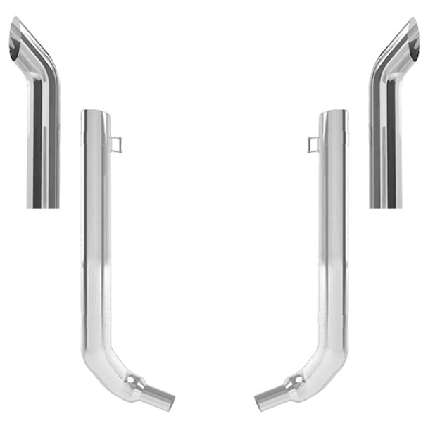 Kenworth W900L 1982-2024 8-5 X 52 Inch Spool & Over 45 Inch Box Exhaust Kit With 60 Inch Curve Stacks
