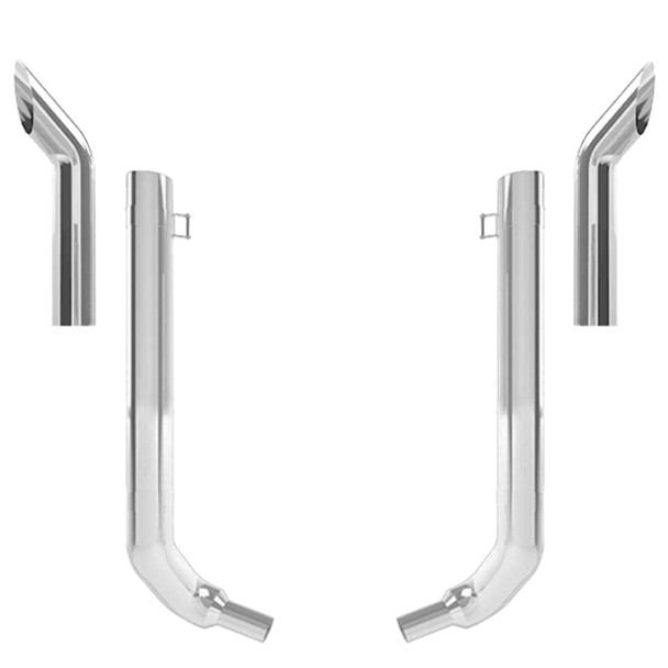 Kenworth W900L 1982-2024 5 X 52 Inch Quiet Spool & Over 45 X 52 Inch Box Exhaust Kit With 60 Inch Bull Hauler Stacks