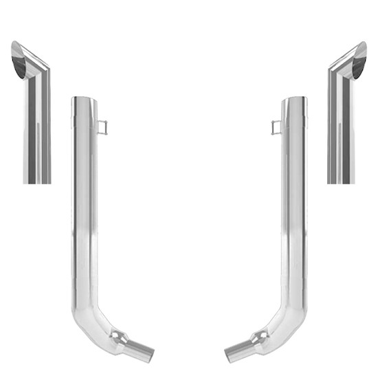 Kenworth W900L 1990-2024 7-5 X 52 Inch Quiet Spool & Over 45 Inch Box Exhaust Kit With 54 Inch Chino Stacks