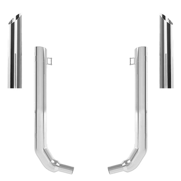 Kenworth W900L 1982-2024 5 X 52 Inch Spool & Over 40 Inch Box Exhaust Kit With 54 Inch Miter Stacks