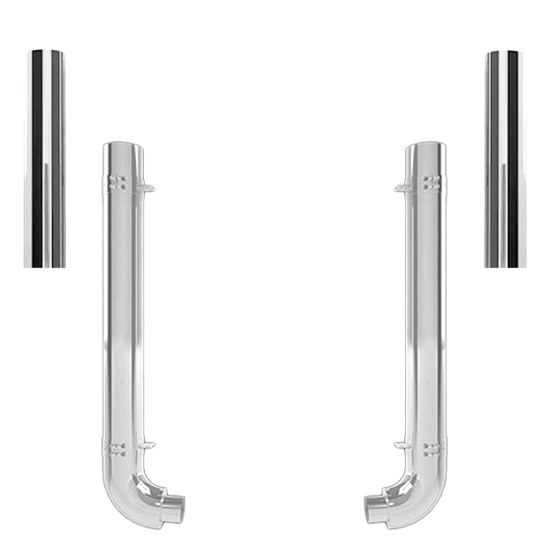 Western Star 4964 Constellation 5 X 52 Inch Quiet Spool & OEM Style Elbow Exhaust Kit W/ 36 Inch Flat Top Stacks