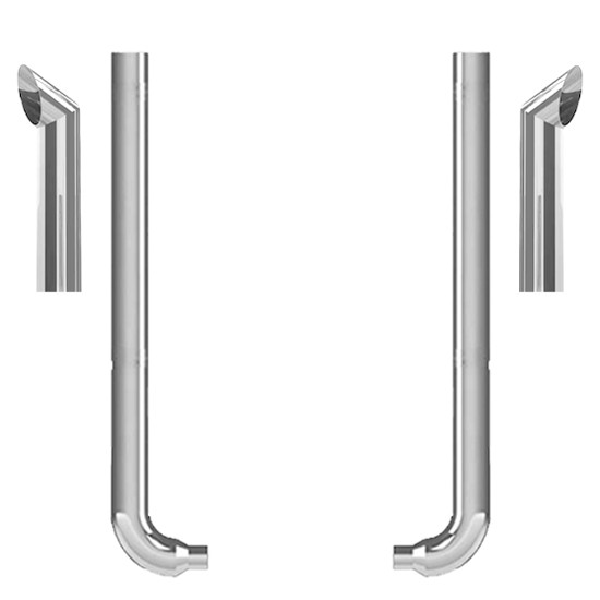 Western Star Lowmax 2002-2006 Day Cab 7-5 X 52 Inch Spool & Pickett XL Elbow Exhaust Kit W/ 36 Inch Chino Stacks