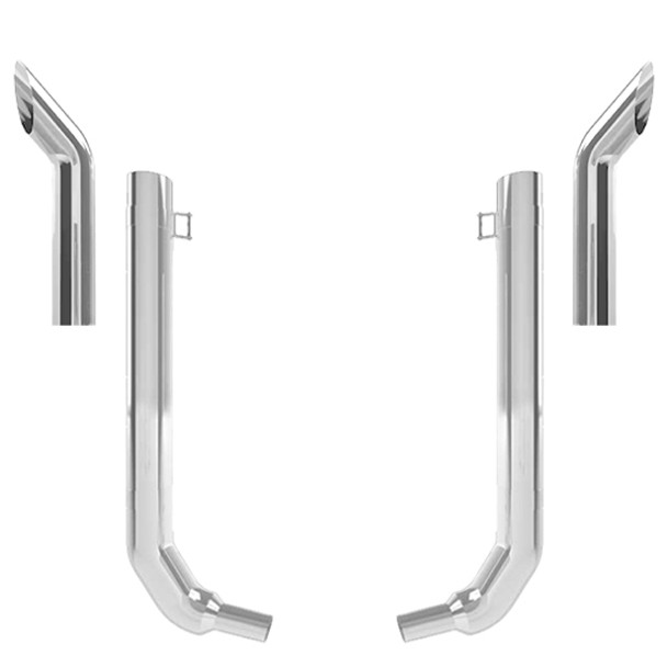 Kenworth W900L 6-5 X 52 Inch Quiet Spool & Over 40 Inch Box Exhaust Kit W/ 44 Inch Bull Hauler Stacks