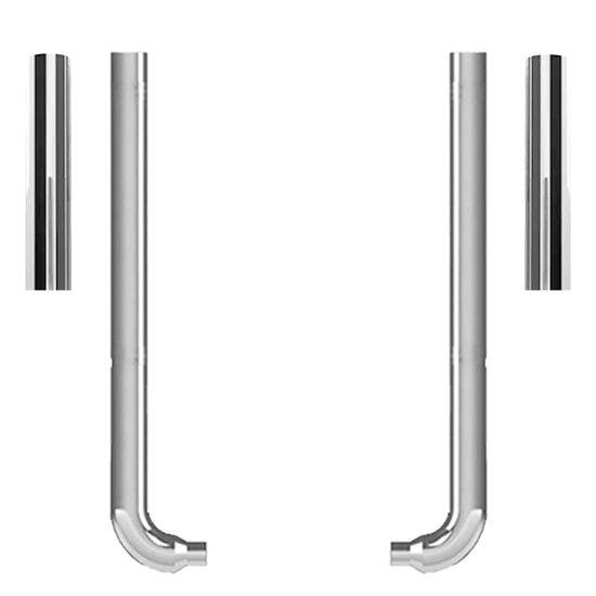 Western Star Lowmax 2002-2006 Day Cab 6-5 X 52 Inch Spool & Pickett XL Elbow Exhaust Kit W/ 48 Inch Flat Top Stacks