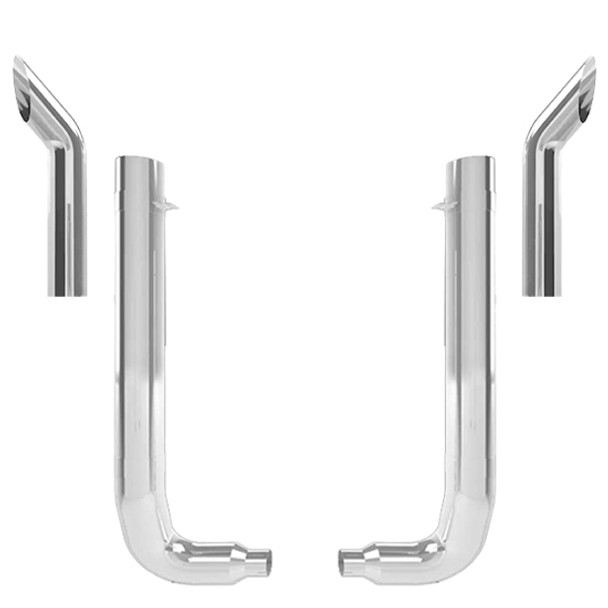 Kenworth W900A 1961-1982 6-5 X 48 Inch Quiet Spool & Under Frame Exhaust Kit W/  68 Inch Bull Hauler Stacks